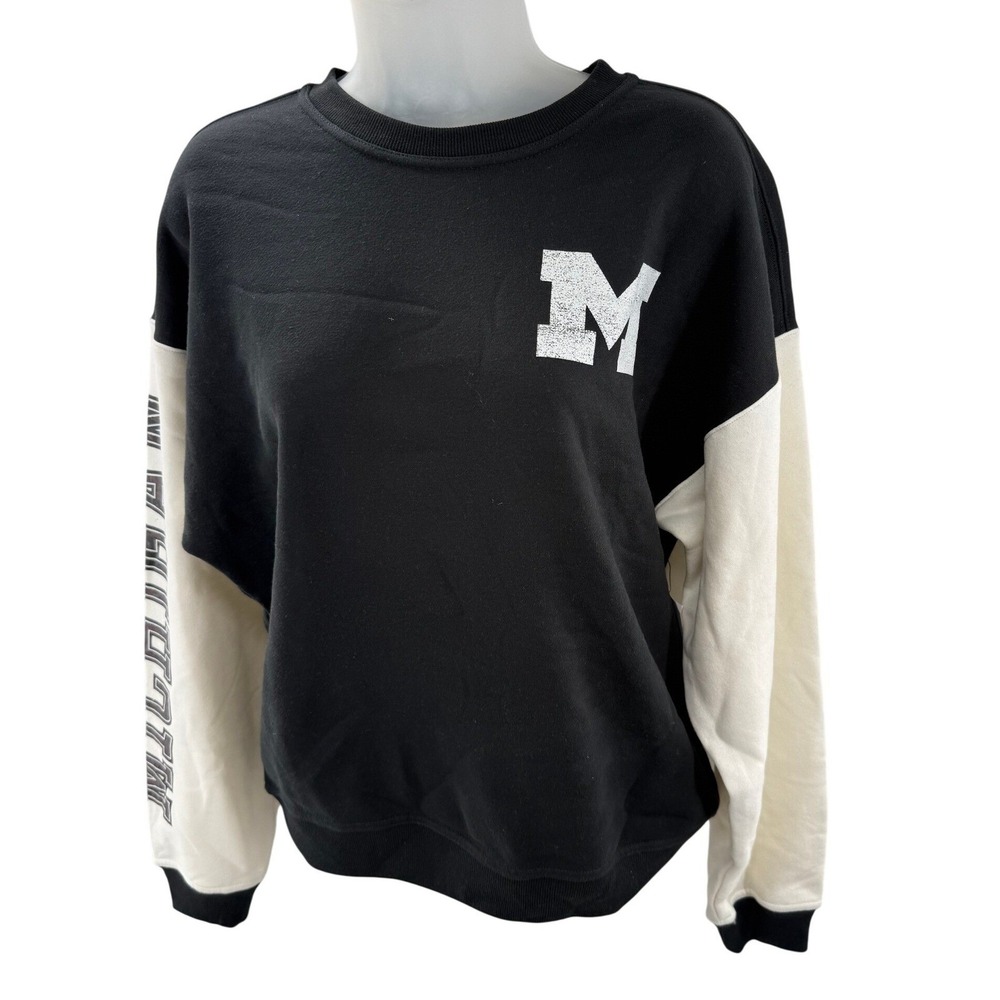 47 Brand Michigan Wolverines Sweatshirt Colorblock Crewneck Womens Small NEW